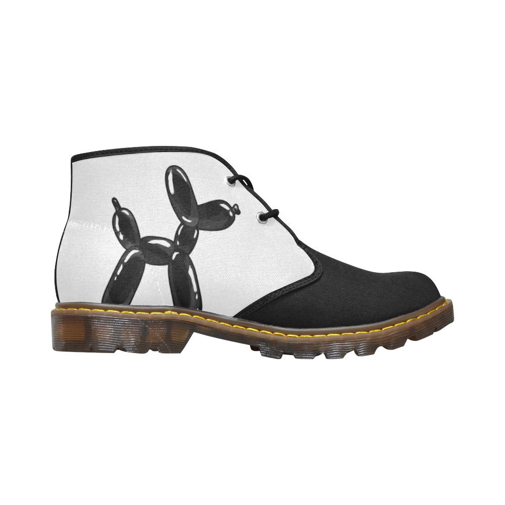 Classic Black and White - Women's Wazza Canvas Boots (SIZE US11-12)