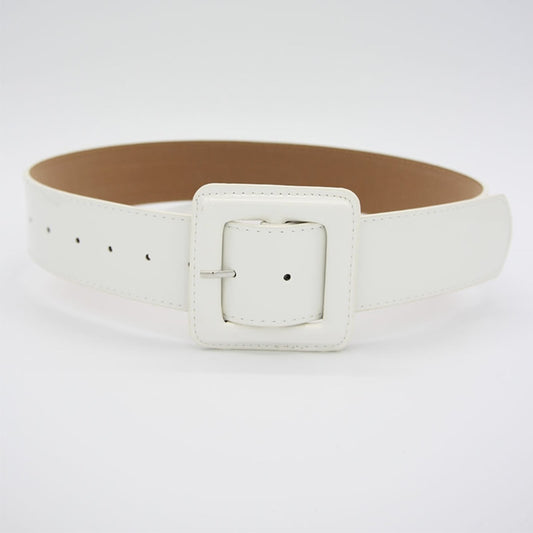 White Patent Leather Belt