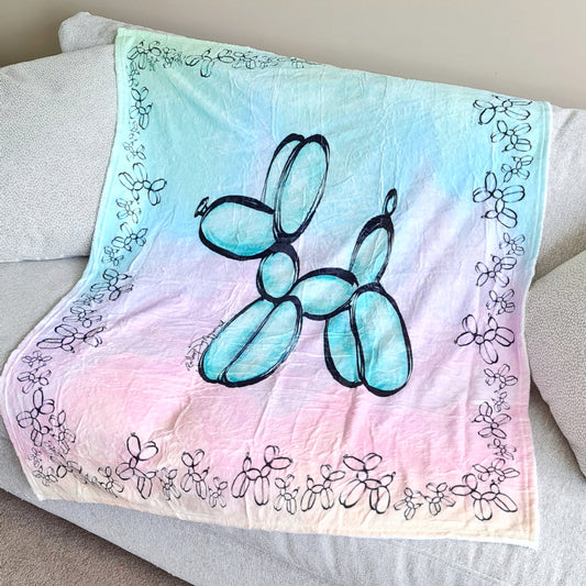 Micro Fleece Blanket with Balloon Dog design