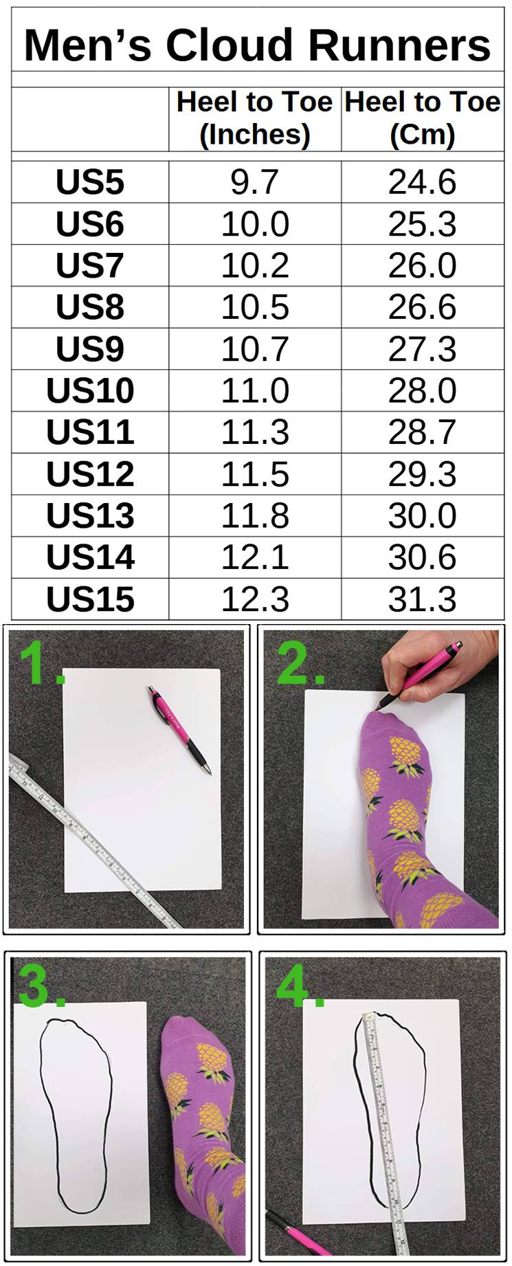 Cloud Runners Sizing Guide Balloon Dog Apparel