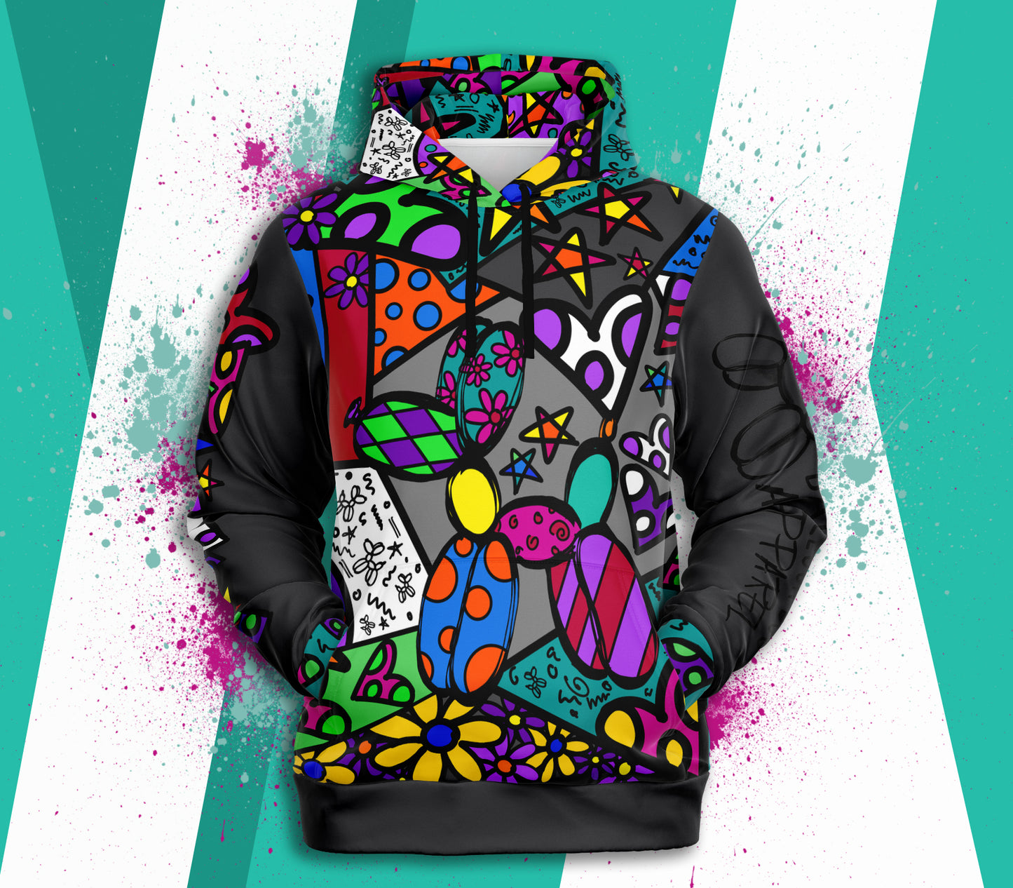 Colourful balloon artist hoodie - Balloon Dog Apparel