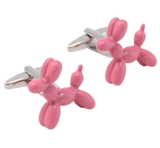 Pink balloon dog Cufflinks for balloon twisters