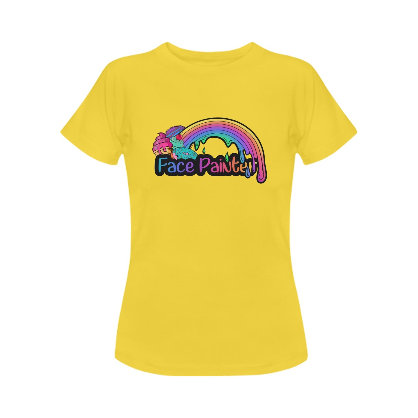 Yellow Face Painter T-Shirt with Rainbow Desserts Colourcore