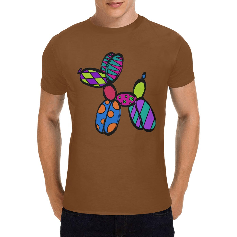 Patchwork Pup on Brown - Classic Men's T-Shirt