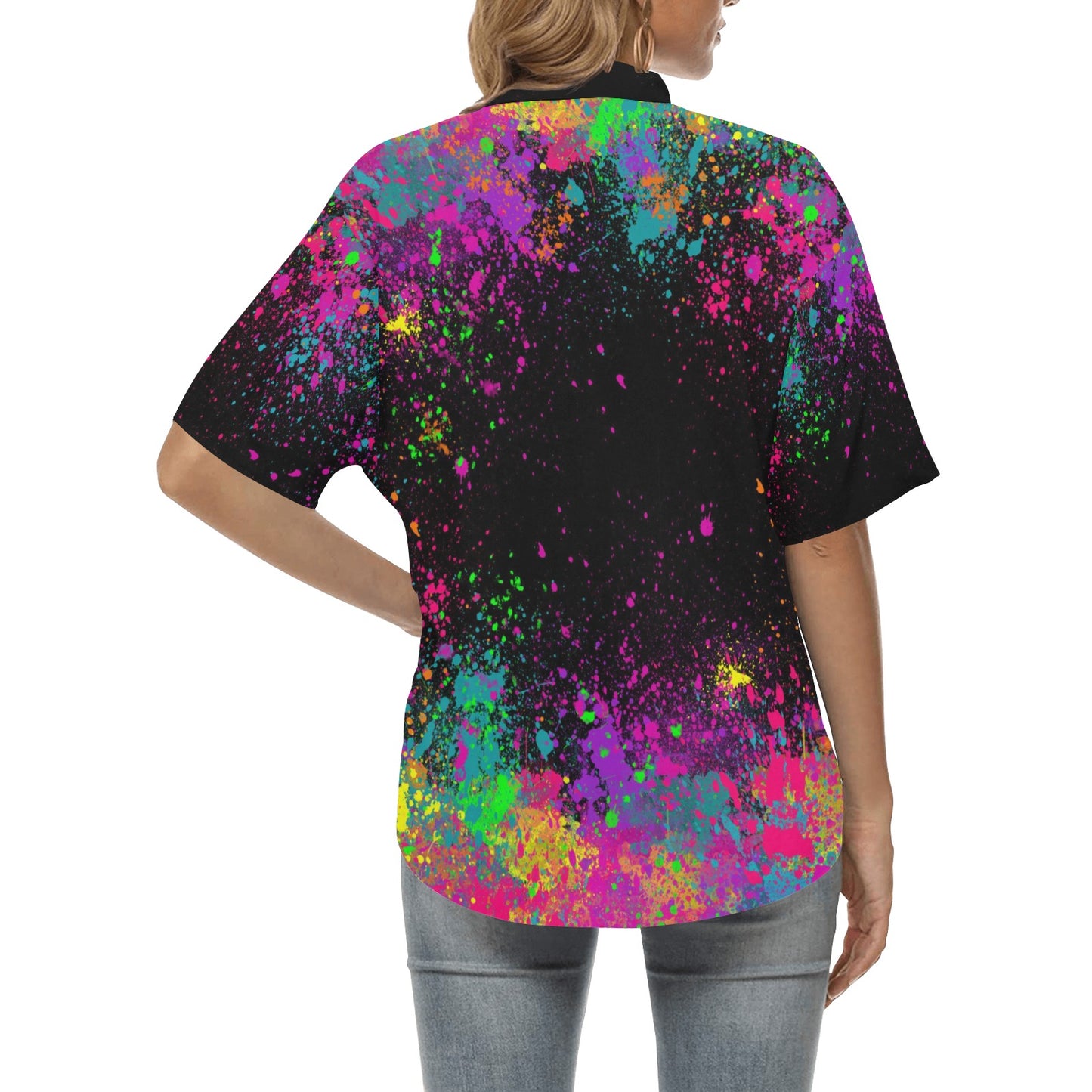 Paint Splatter Hawaiian shirt for face painters