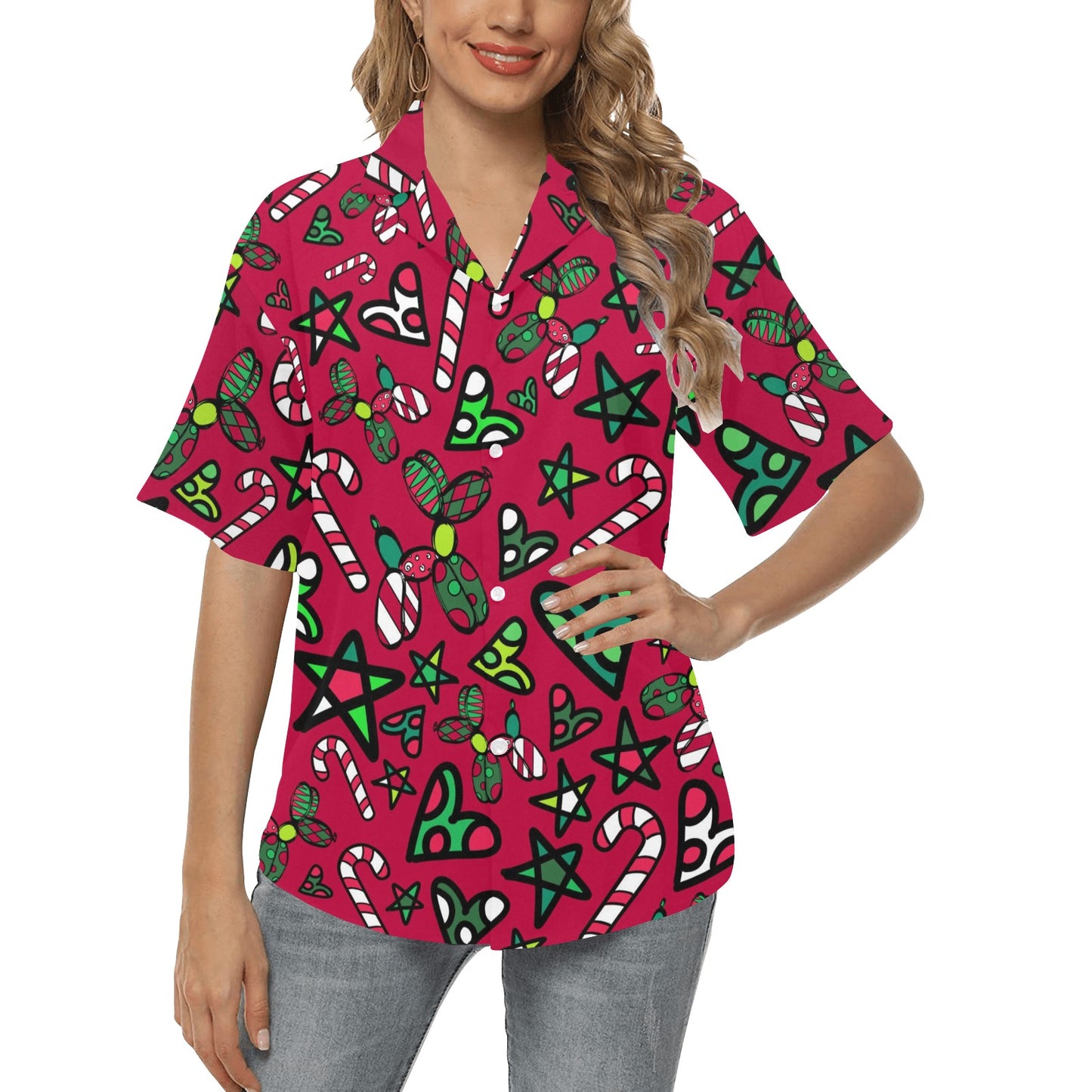 Fun Christmas Hawaiian Shirt for Balloon Twisting and Face Painting