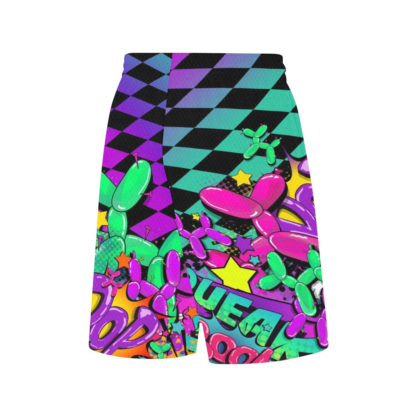 Basketball shorts for balloon twisters fun colourful pop art design
