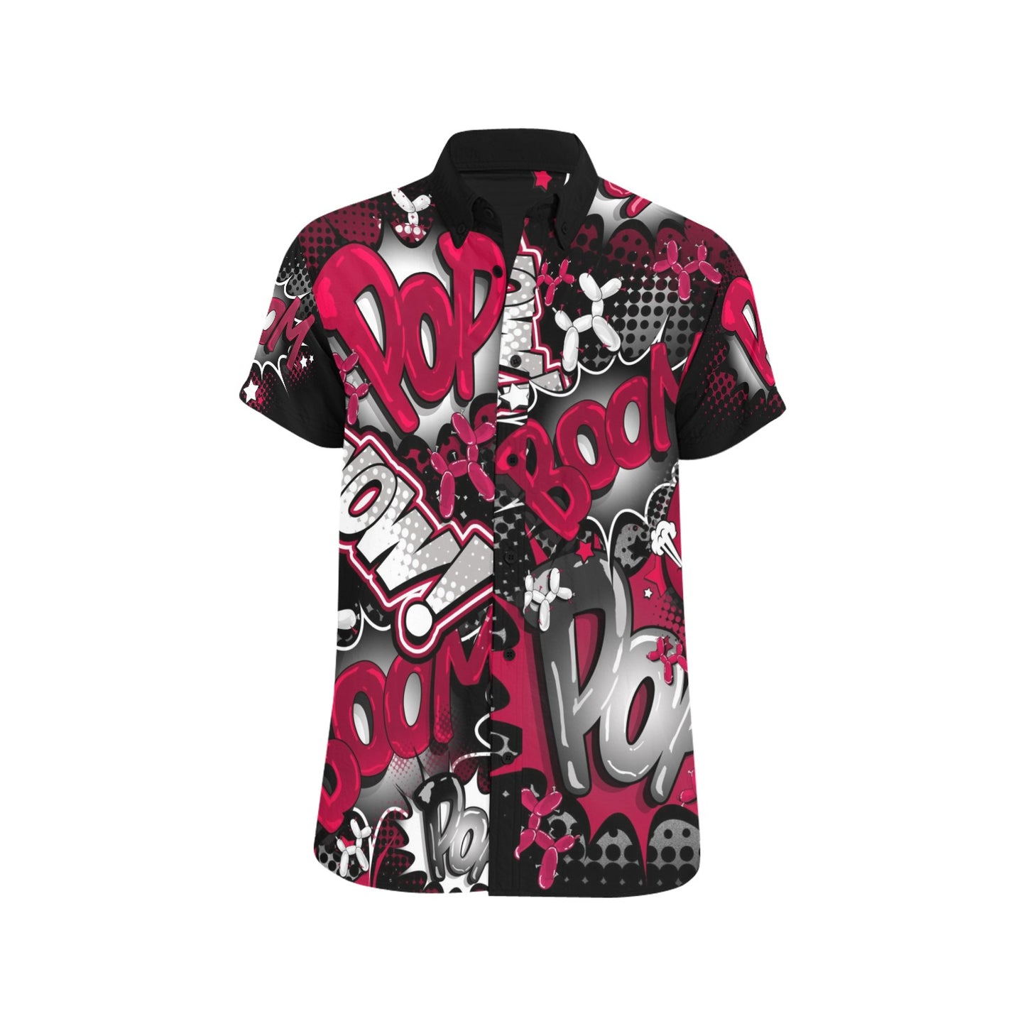 Pop art balloon dog shirt for Balloon Artists in Red, White and Black