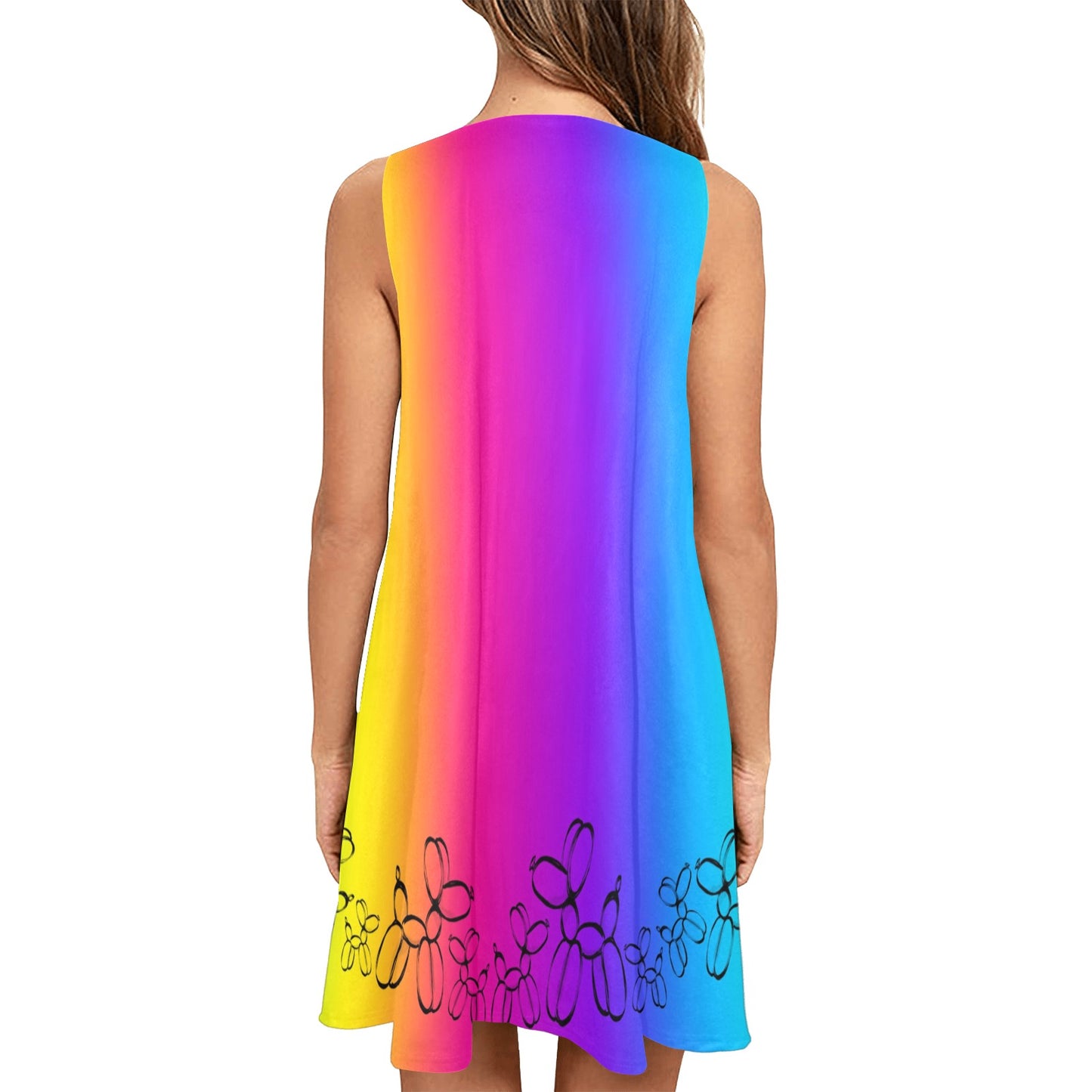 Balloon Twisting Dress rainbow with Balloon Dogs