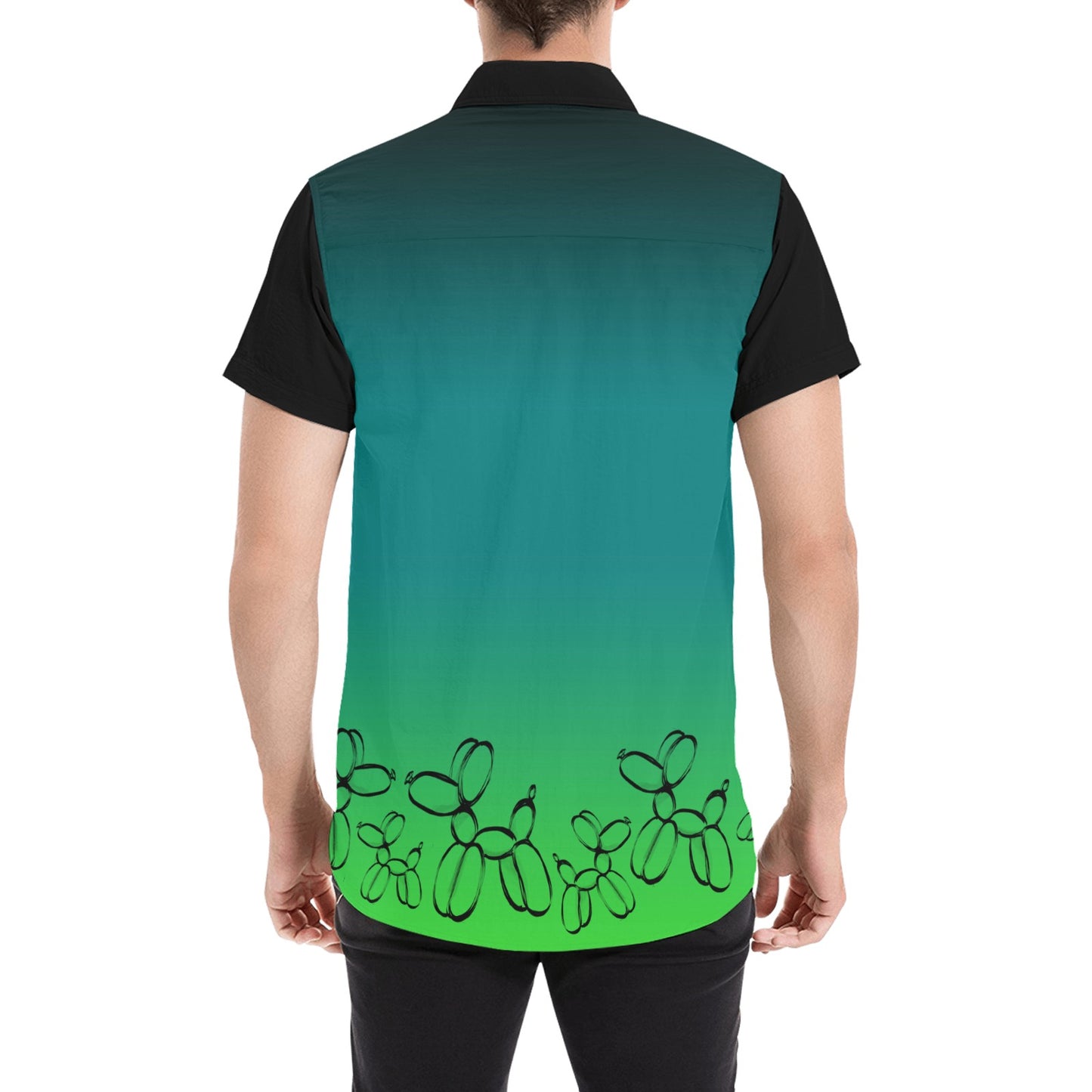 Balloon Dog Shirt Teal and Black