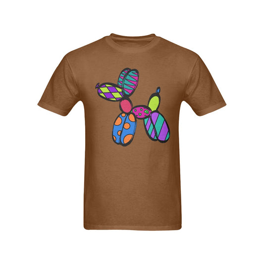 Patchwork Pup on Brown - Classic Men's T-Shirt