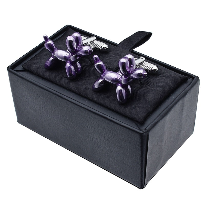 Balloon Dog Cufflinks - Purple