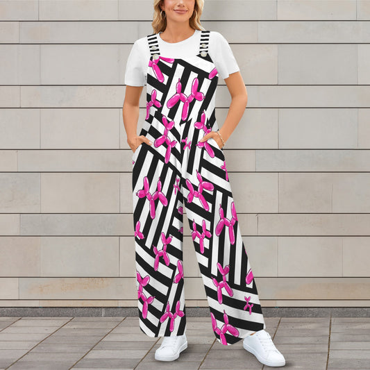 Pink Balloon Dog Overalls