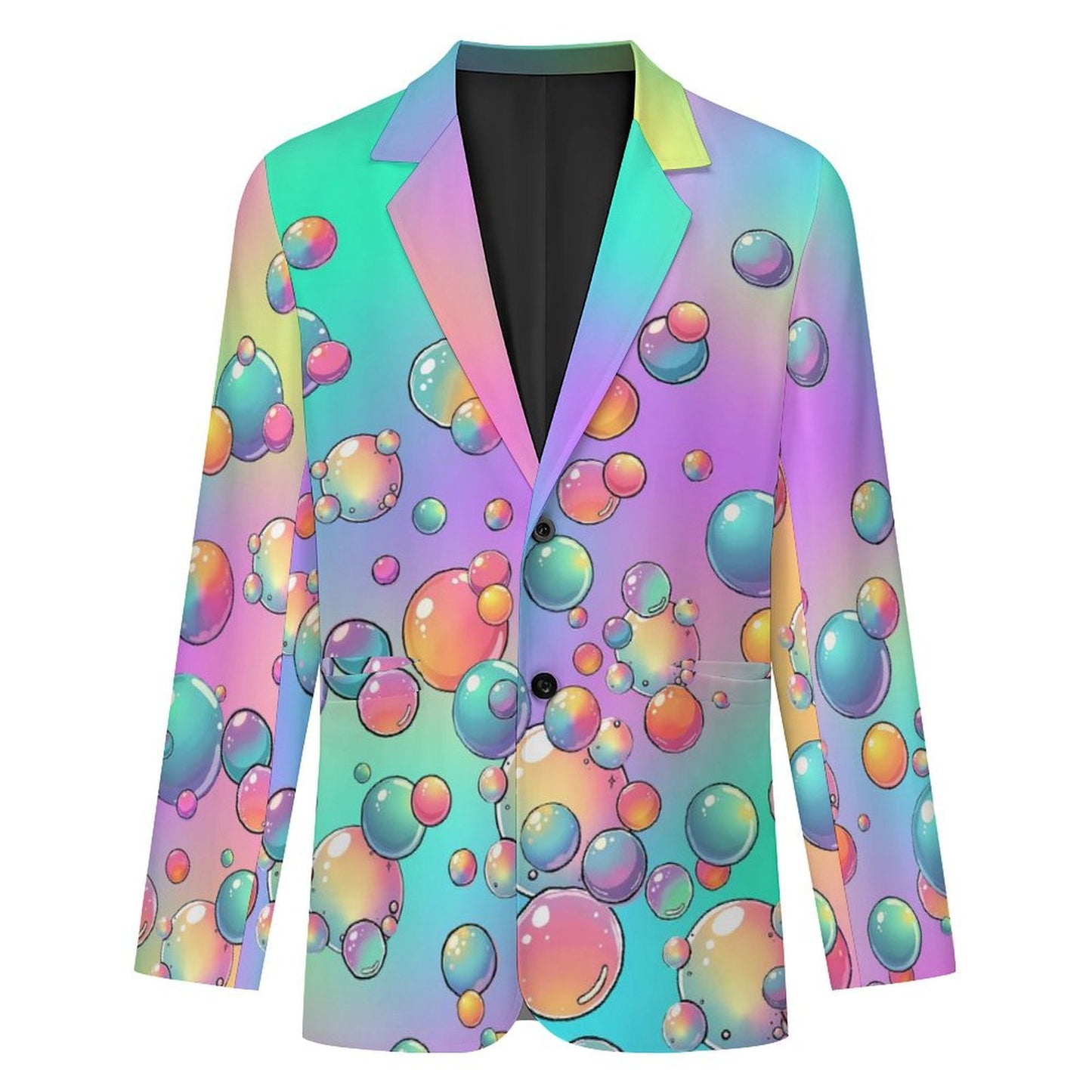 Colourful suit jacket rainbow bubble design for professional bubble artists