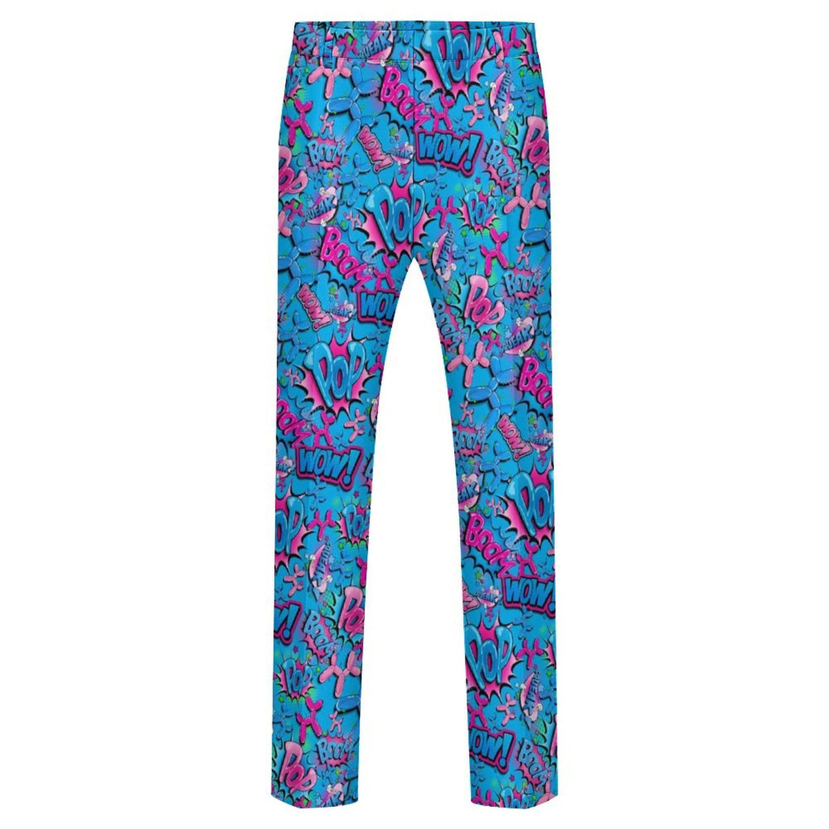 Blue and Pink Balloon Twisting design pants on white background. Perfect for Professional Balloon artists and Kids entertainers