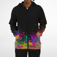 Load image into Gallery viewer, Face Painter Brush on Paint Splatter - Premium Zip Hoodie