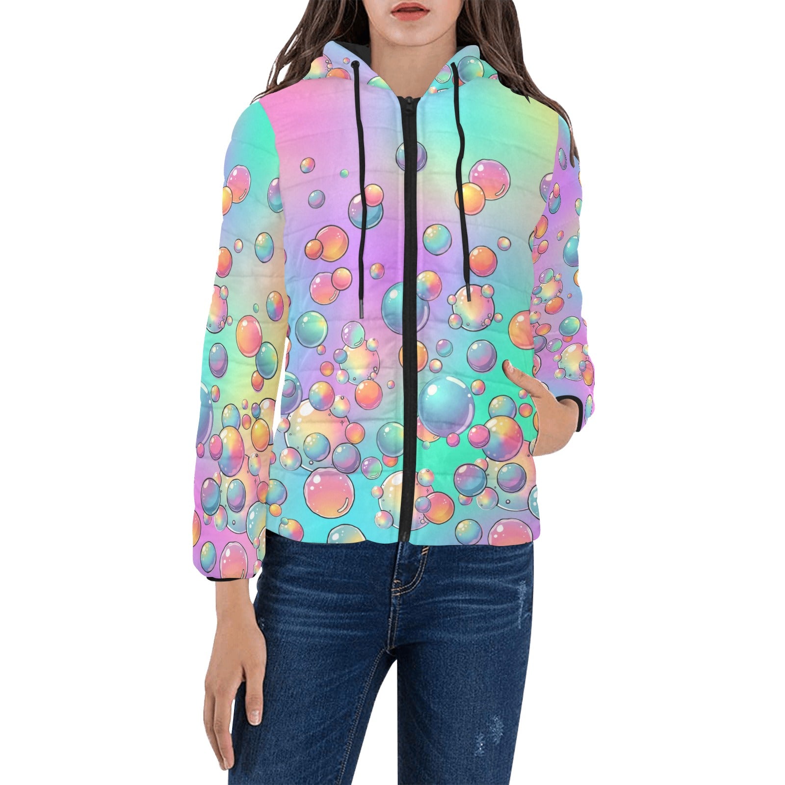 Padded jacket for bubble artists and face painters
