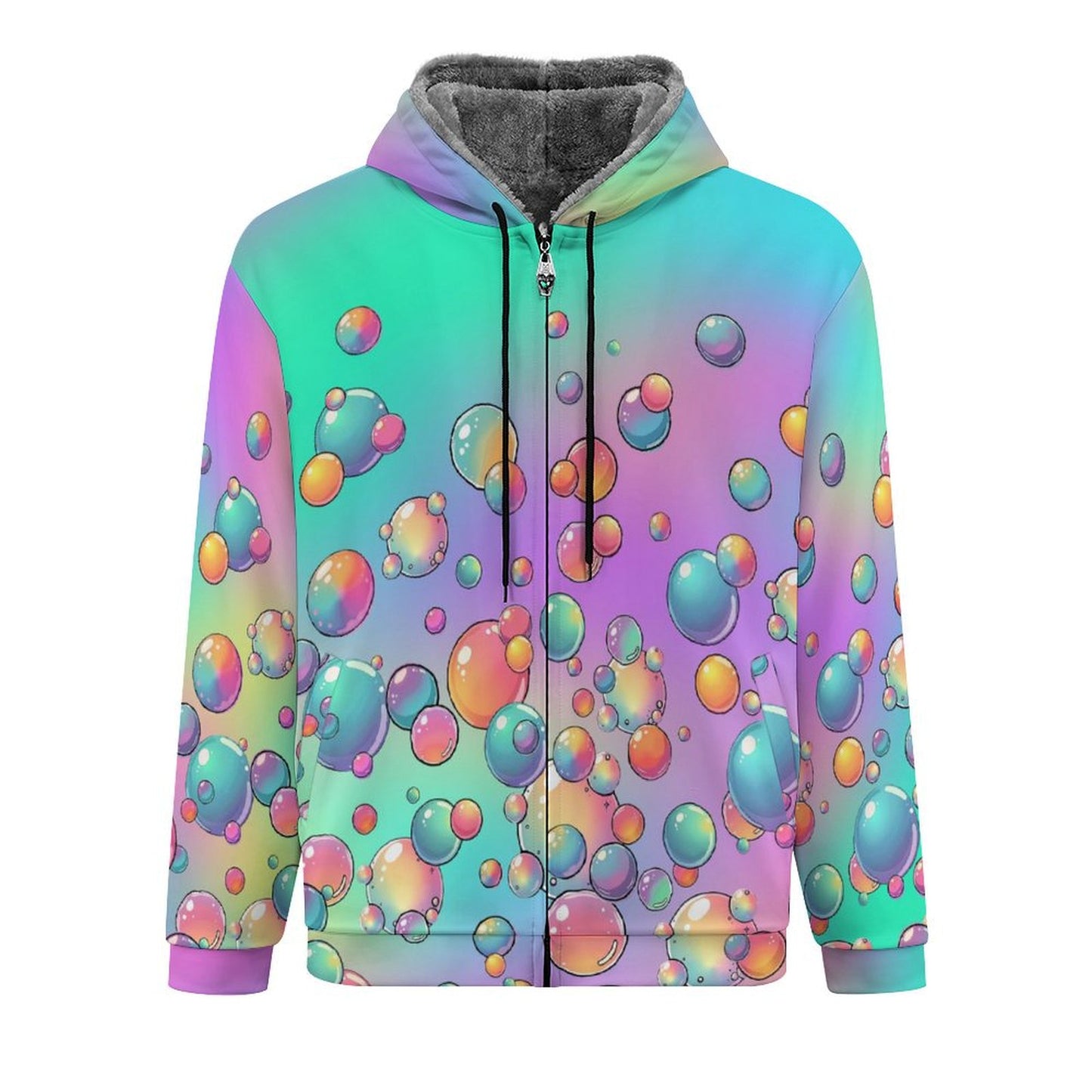 Colourful bubble-patterned hoodie for bubble artists and face painters