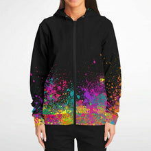 Load image into Gallery viewer, Face Painter Brush on Paint Splatter - Premium Zip Hoodie