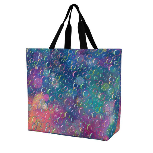 Grocery Bag with Rainbow Bubbles