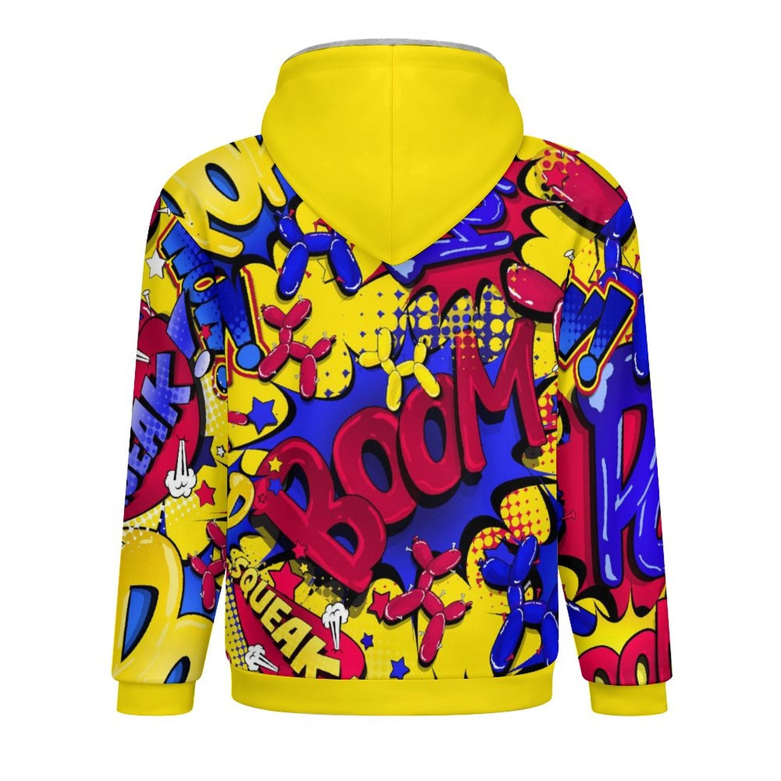Yellow, blue and red hoodie for balloon twisters and kids entertainers