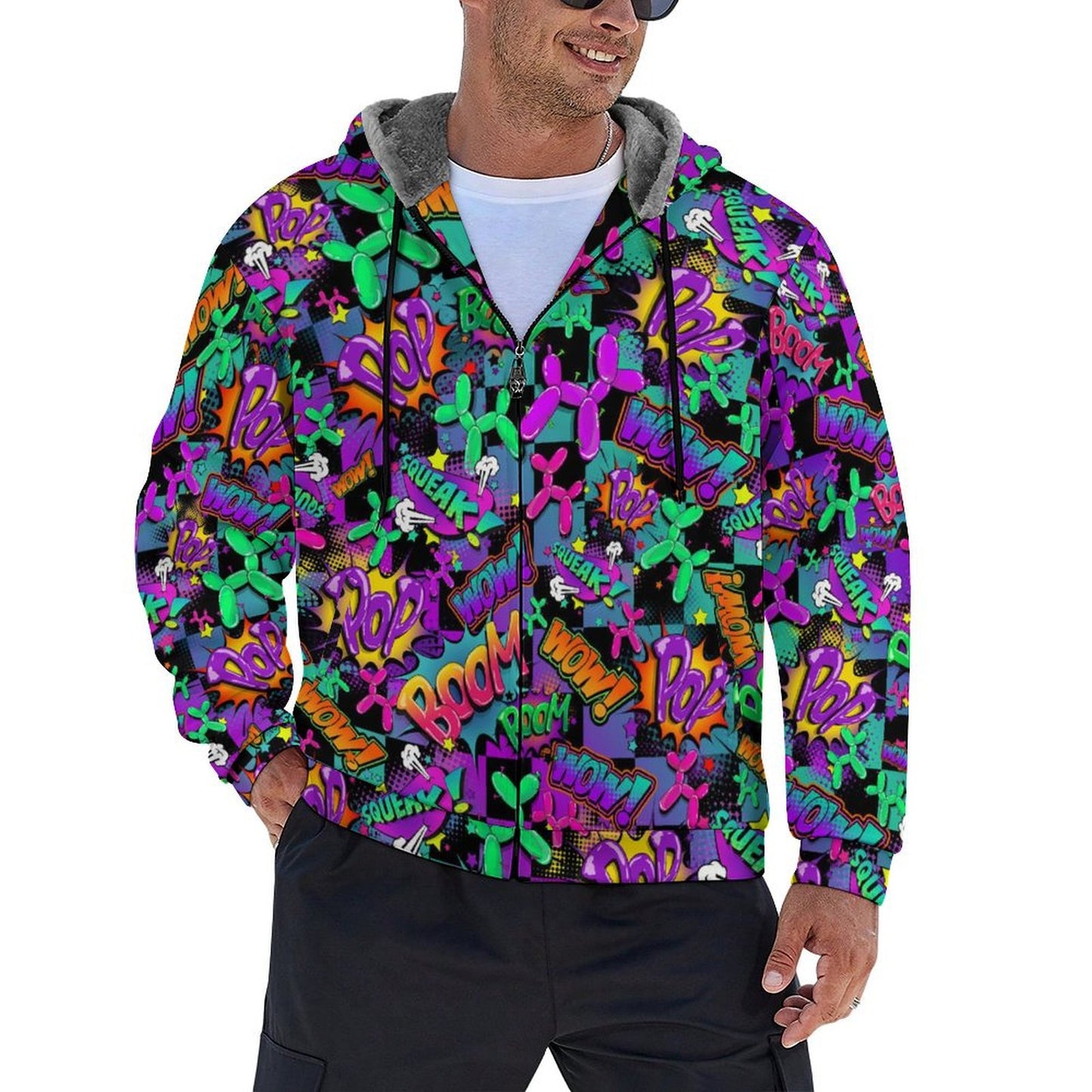Amazing colourful zip jacket for balloon twisters and entertainers