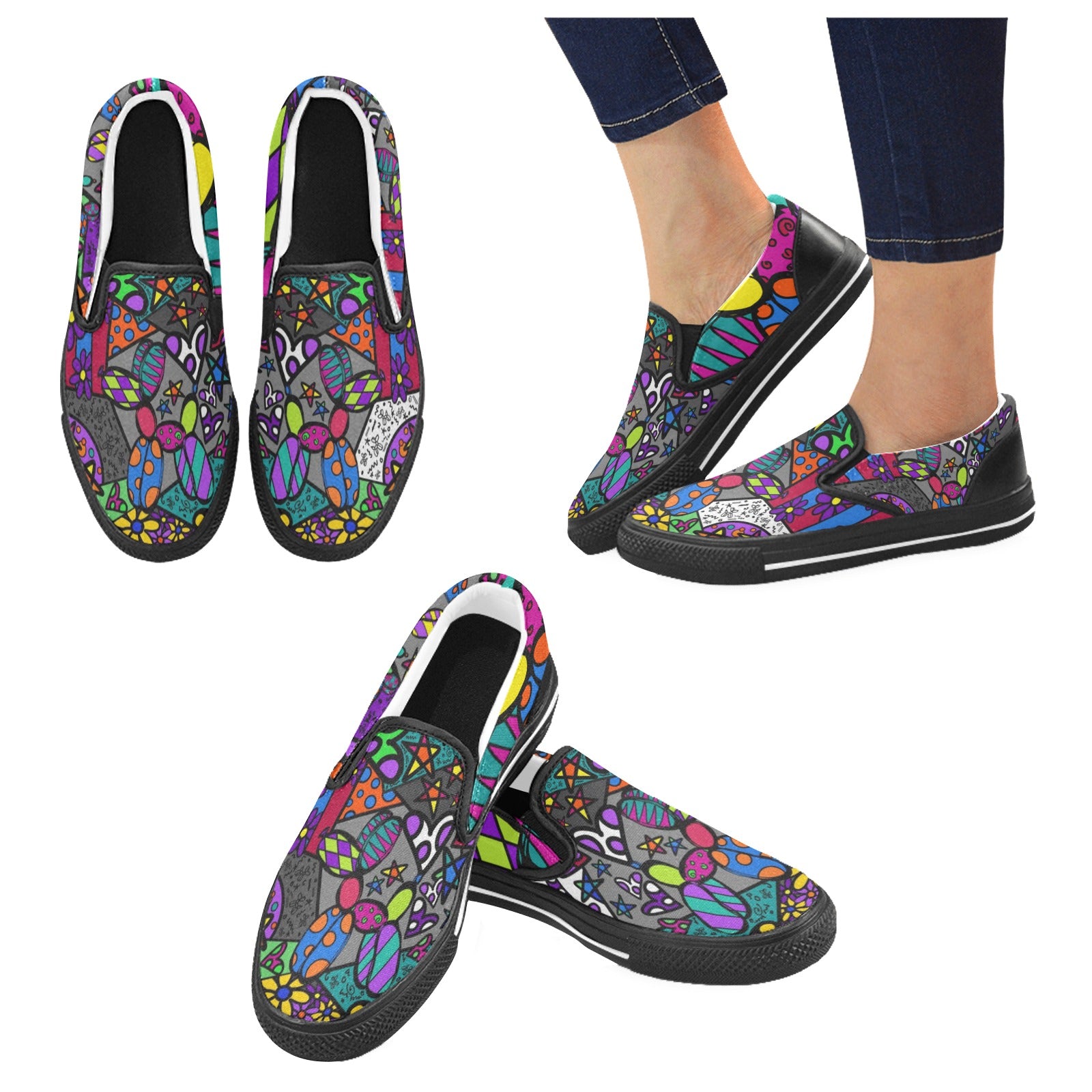 Fun patchwork balloon animal shoes for balloon twisters