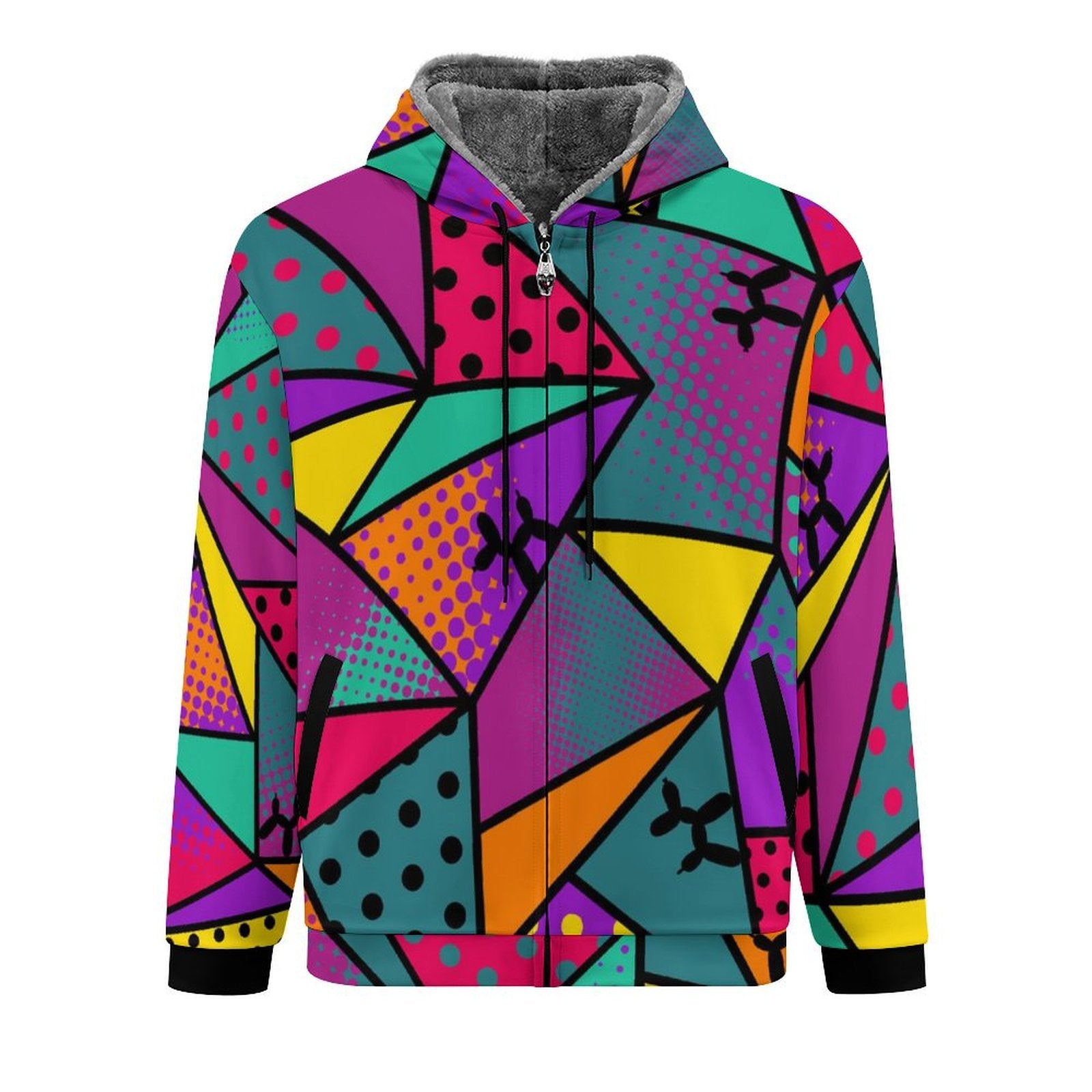 Colourful hoodie with balloon dogs