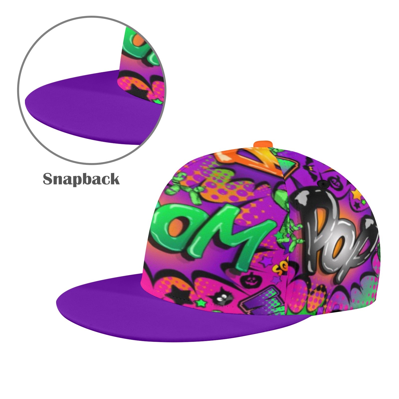 Snapback Cap for Balloon Twisting Halloween Purple Balloon Dogs
