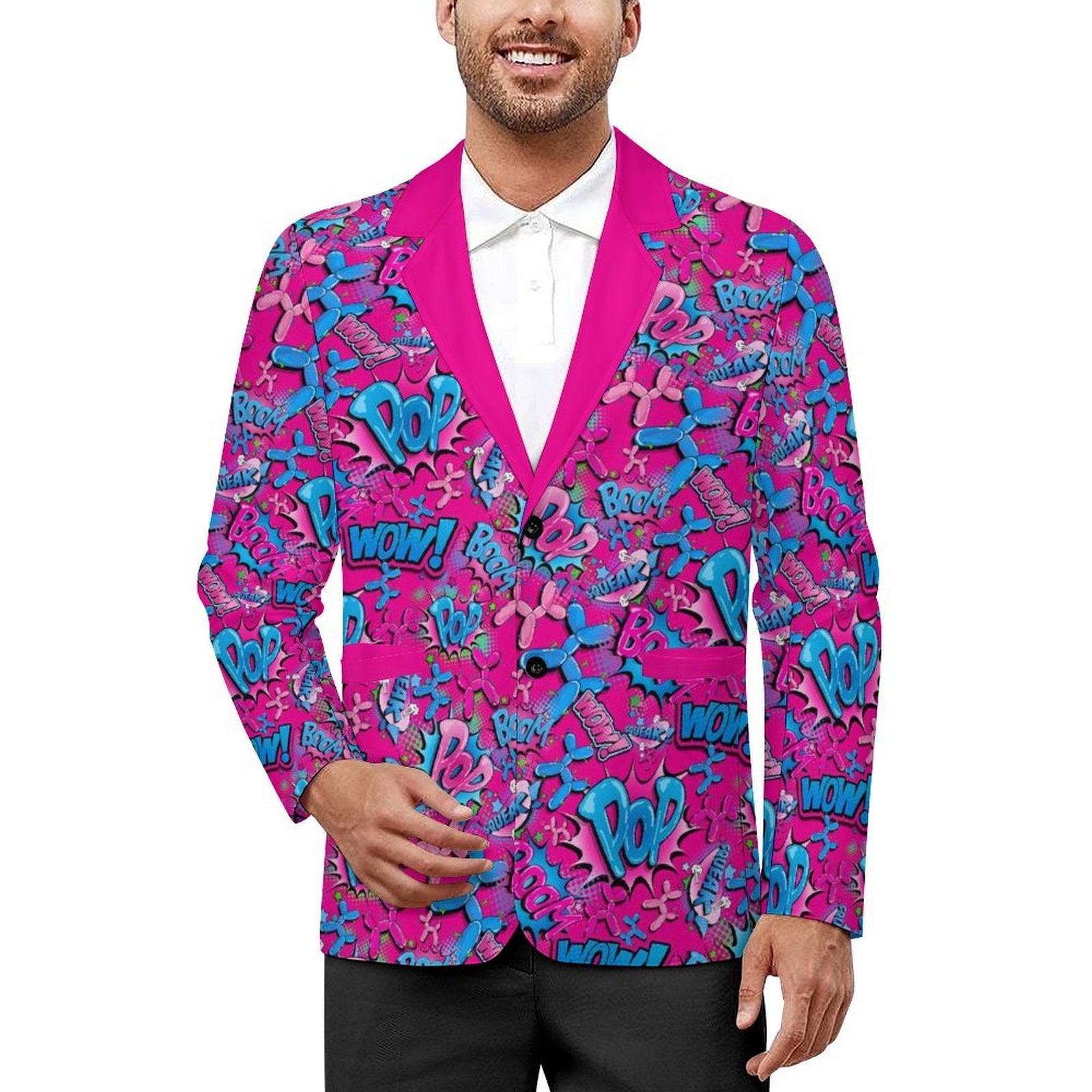 Pink and blue balloon dog design jacket for professional kids entertainers