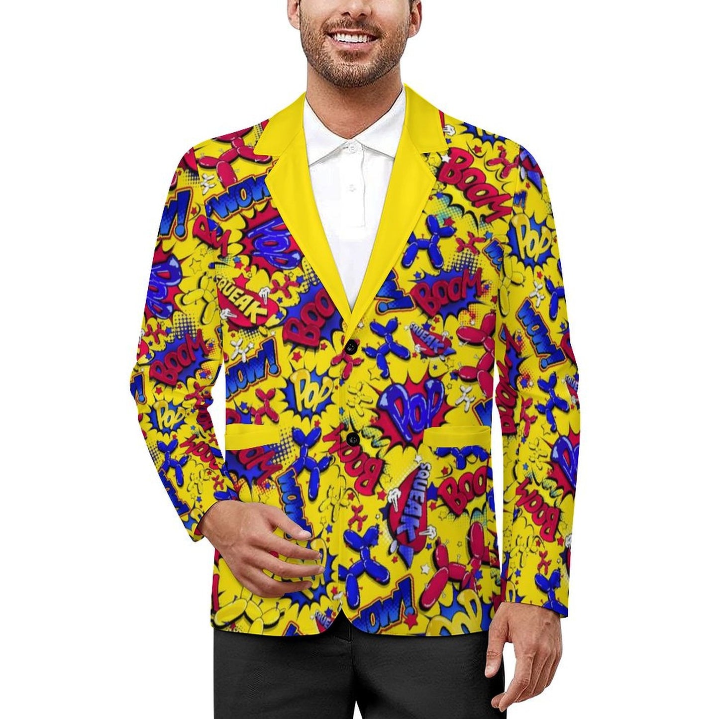 Balloon Dogs on Yellow Suit Jacket for Kids Entertainers