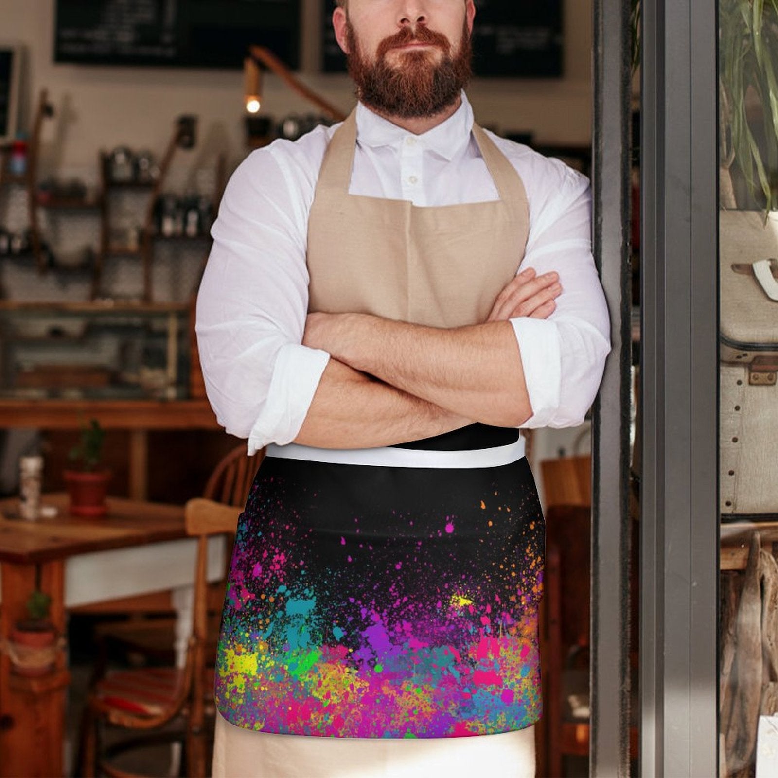 Half apron for face painters paint splatter design