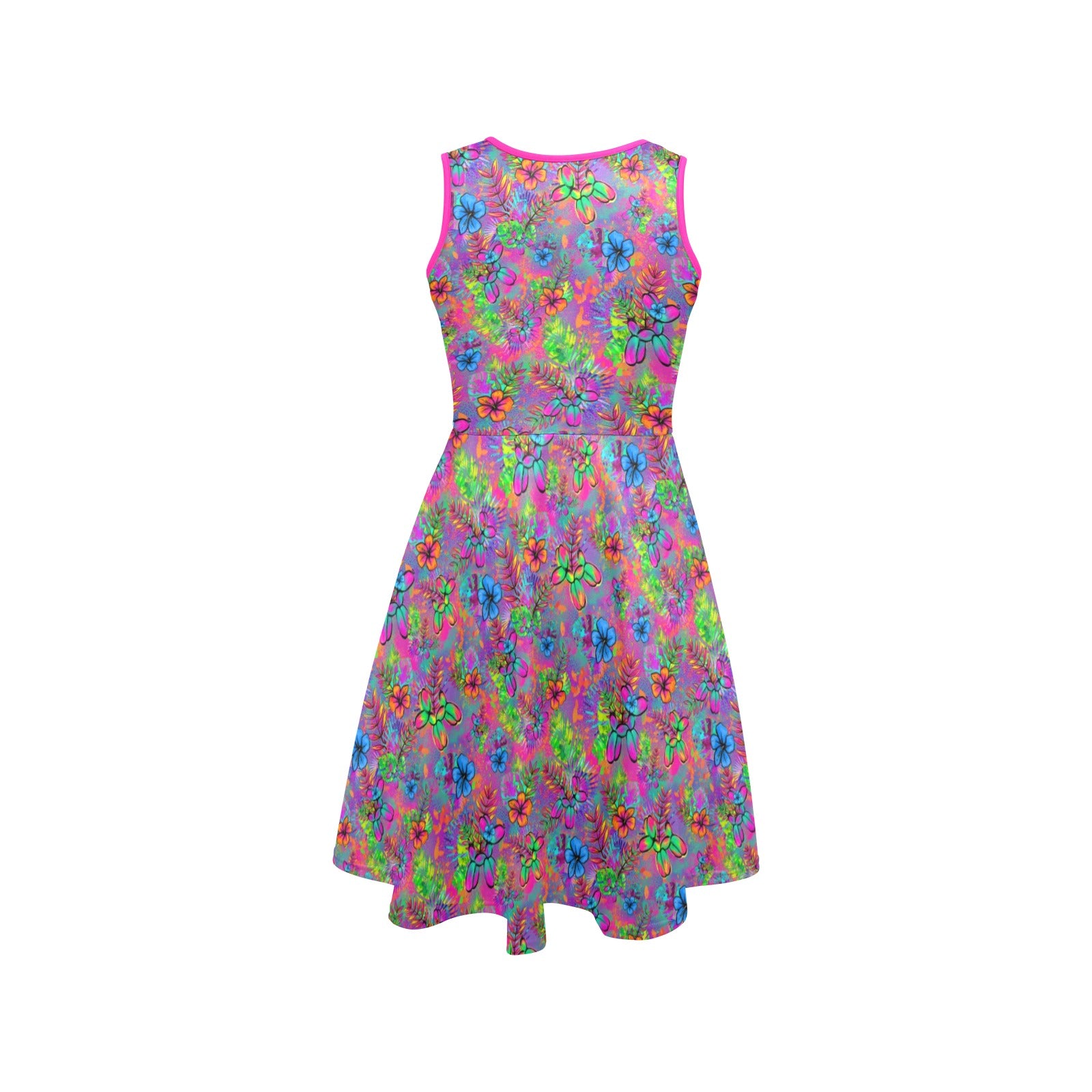 Balloon twisting dress with tropical balloon dogs and flowers