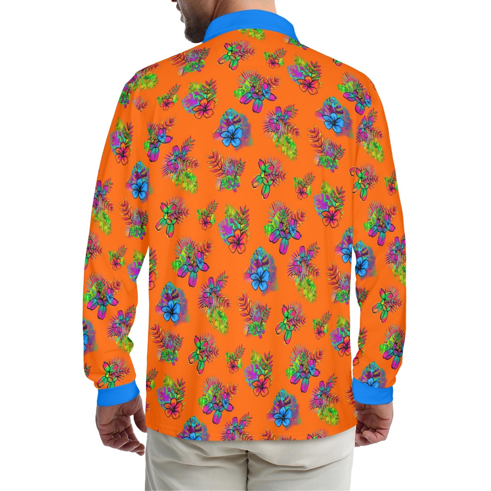 Long sleep polo shirt orange with balloon dogs for balloon artists