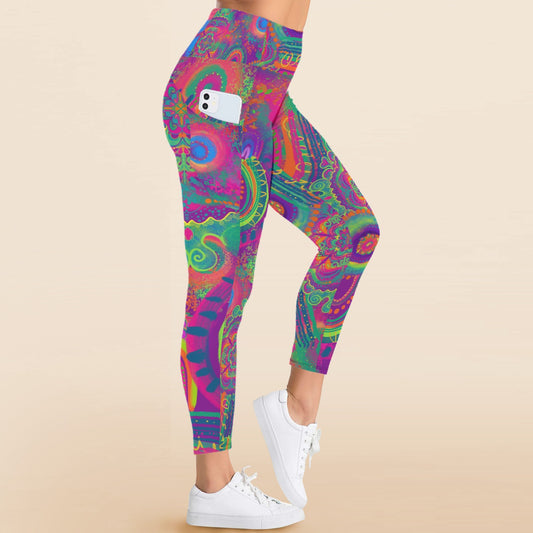 Amazing colourful leggings with pockets
