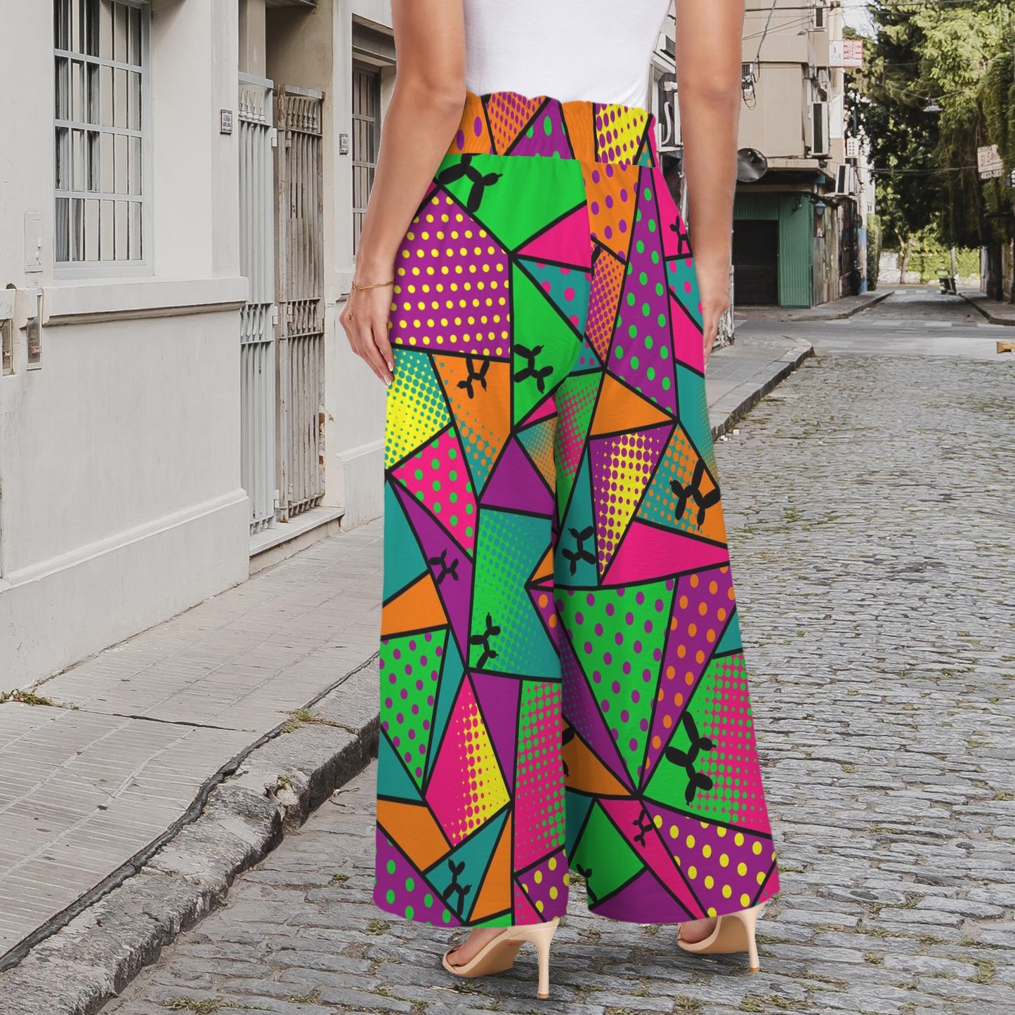 Amazing pants for balloon twisting. Colourful design with black balloon dogs