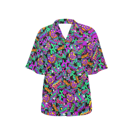 Fun and colourful Women's Hawaiian Shirt for balloon twisting