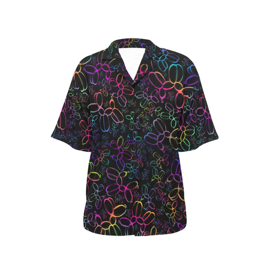 Black Balloon Dog Hawaiian Shirt for Balloon artists and Face Painters