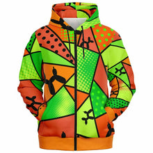 Load image into Gallery viewer, Balloon Twister Zip Hoodie Orange and Green