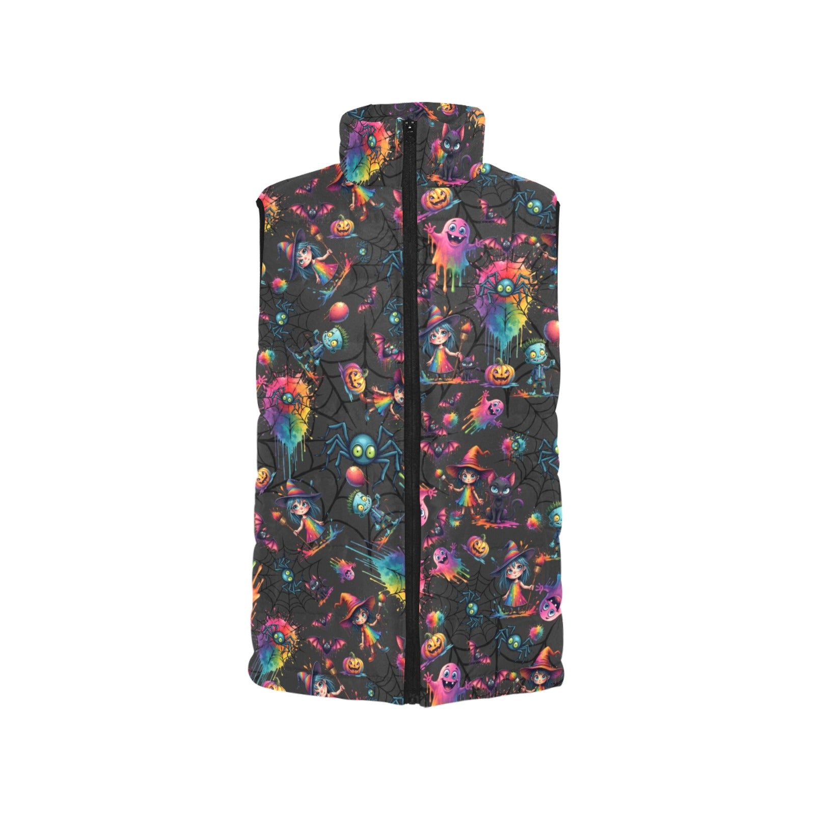 Black Padded vest with Halloween Design perfect for Party Entertainers