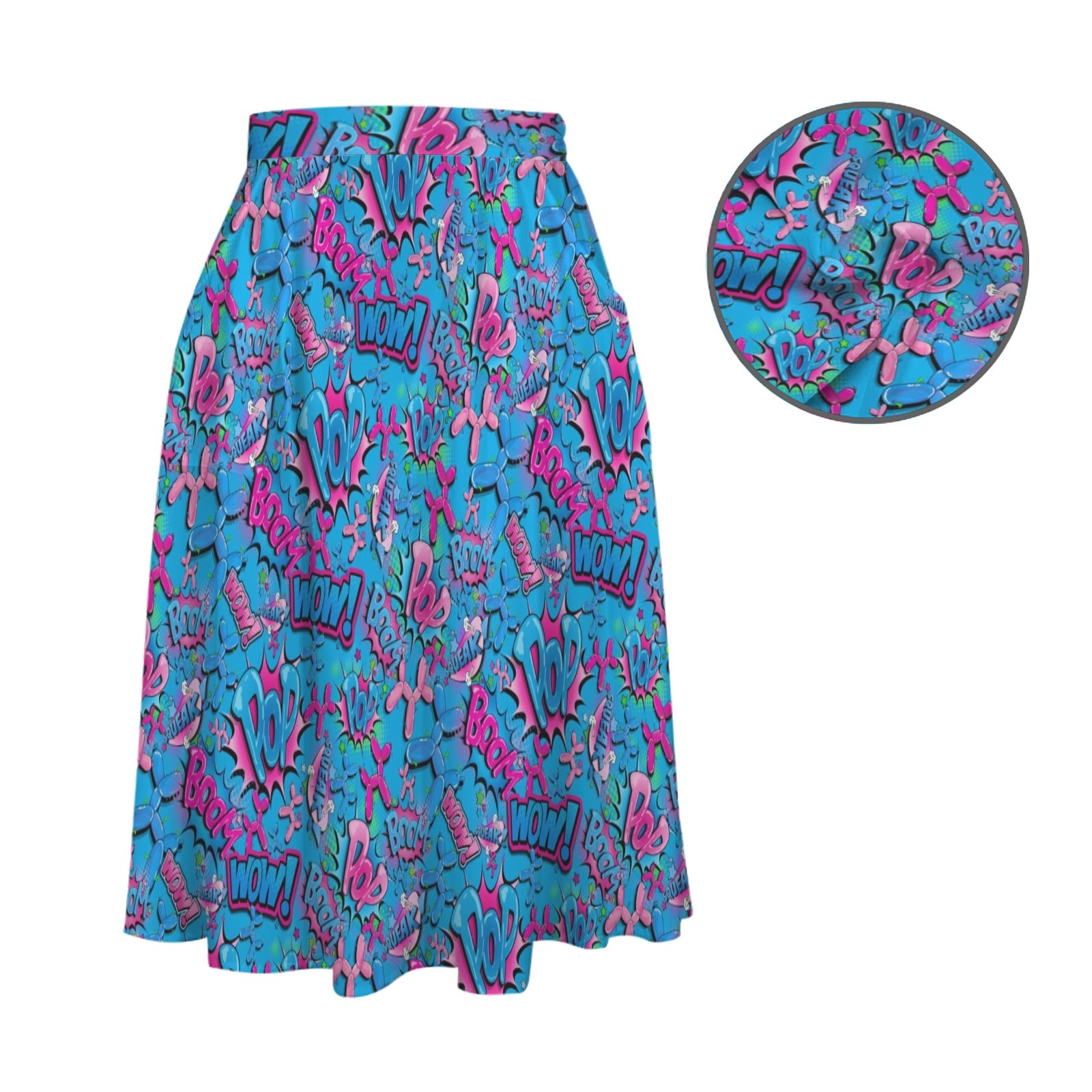 Fun skirt for balloon artists with blue and pink balloon dogs