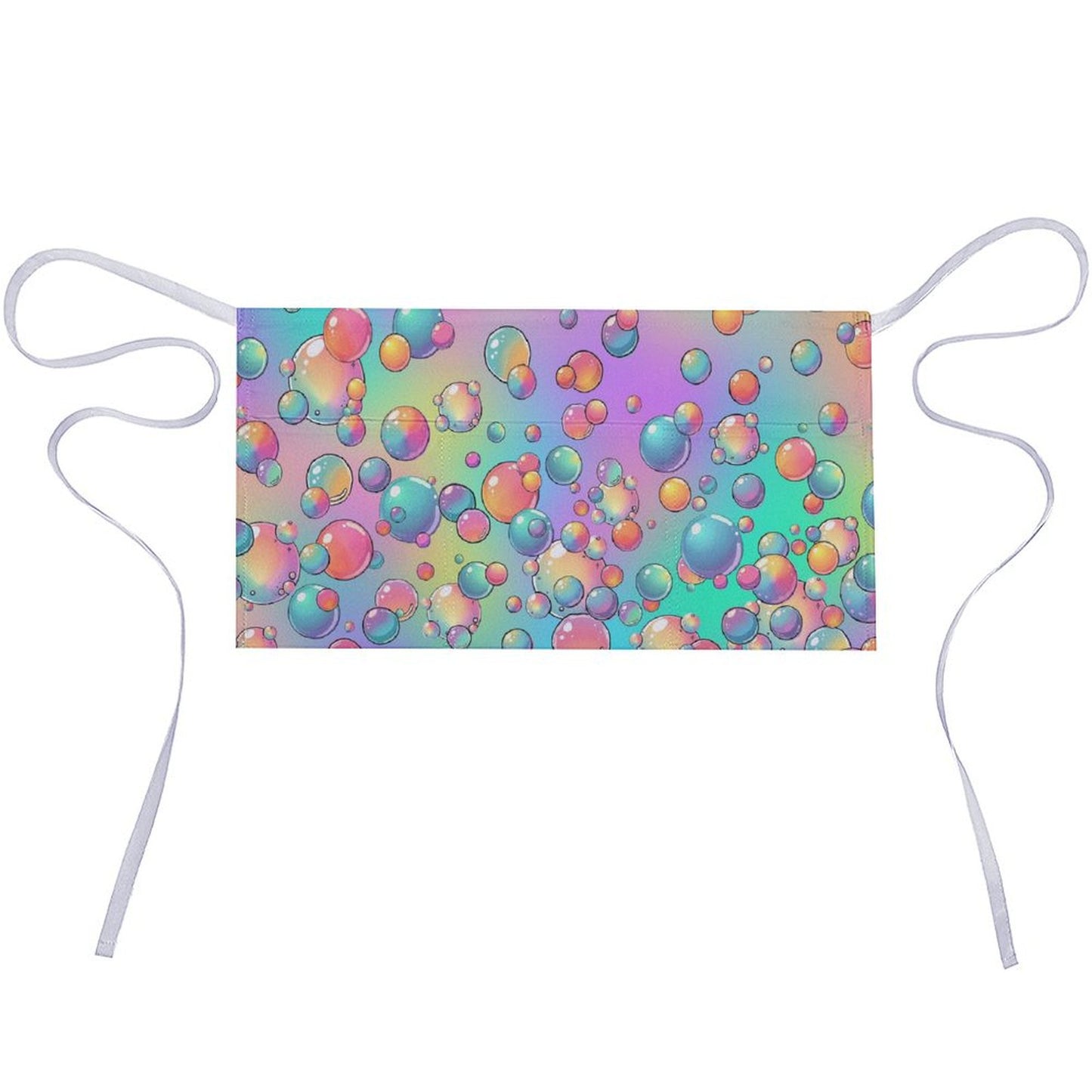 Apron for bubble artists and face painters pastel rainbow bubble design