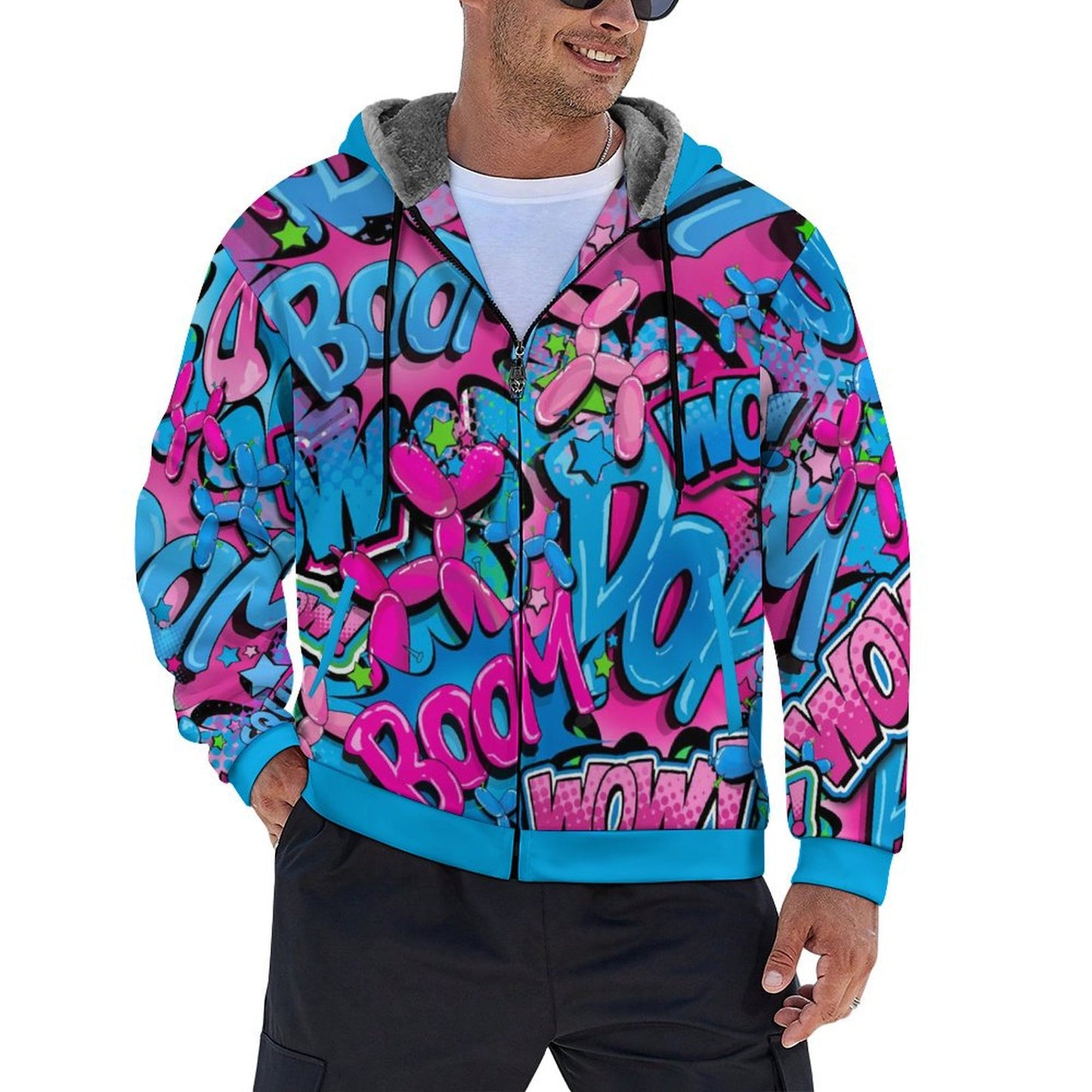 Blue and Pink Balloon dog hoodie