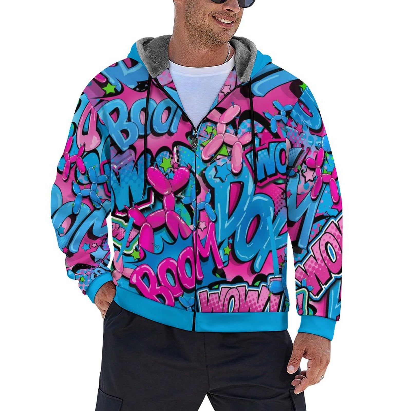 Blue and Pink Balloon dog hoodie