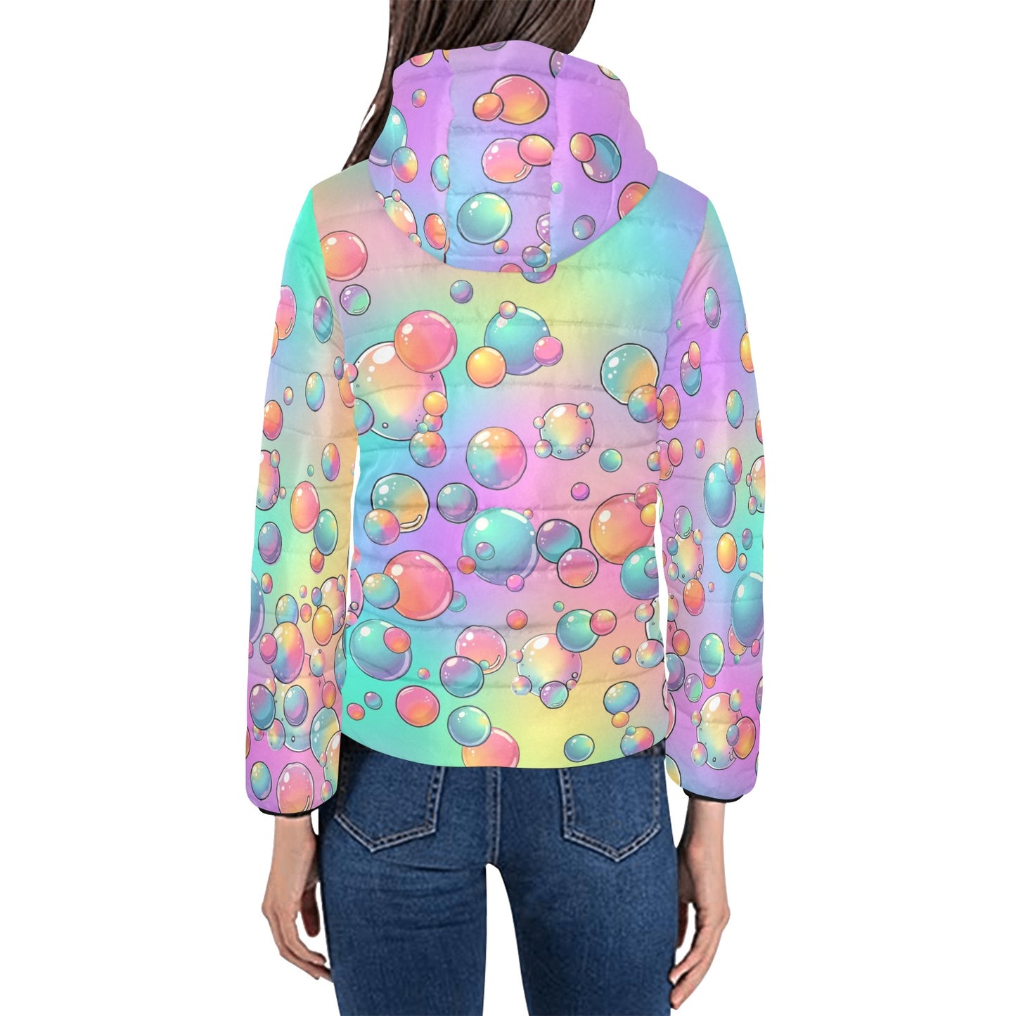 Bubble jacket rainbow pastel design