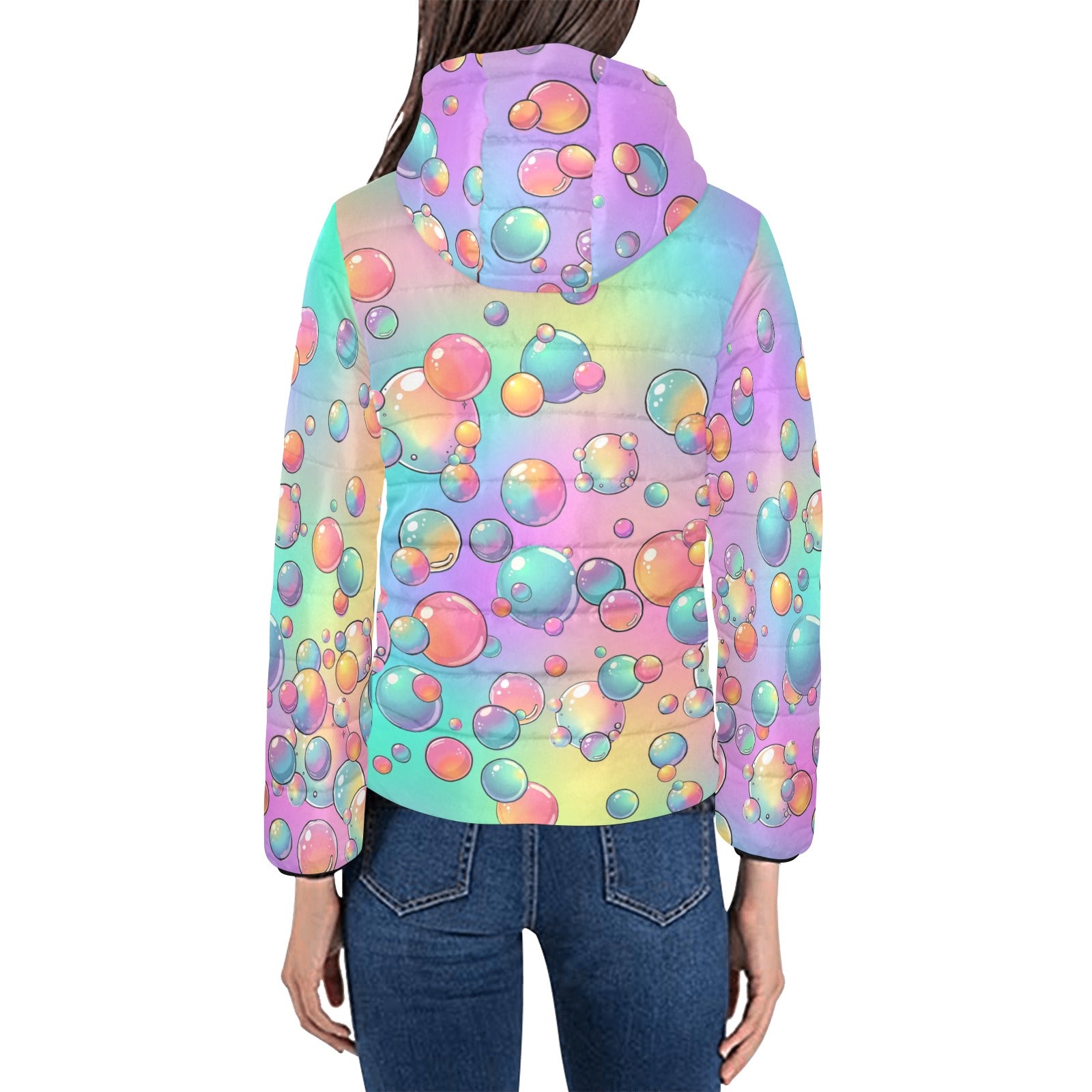 Bubble jacket rainbow pastel design
