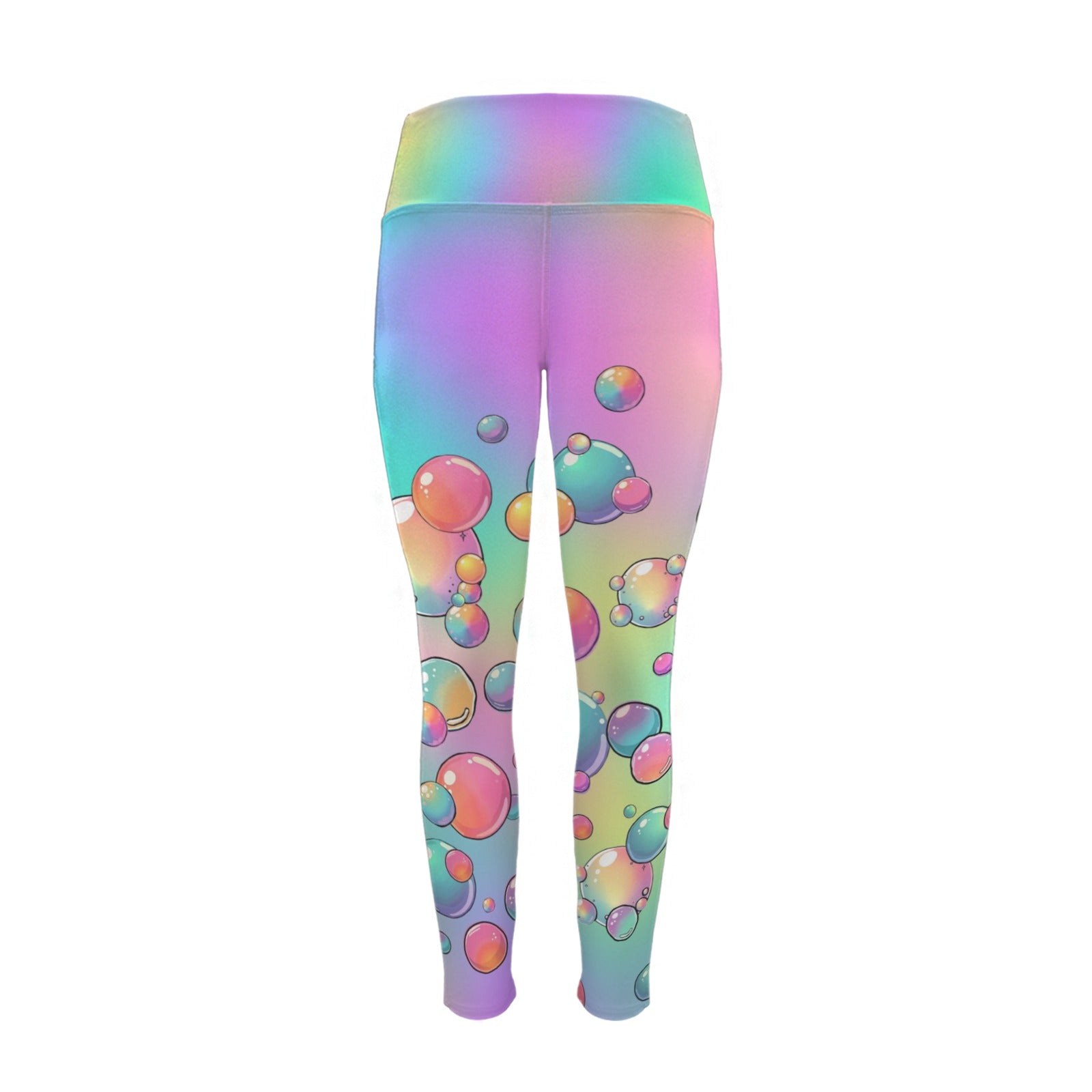 Fun and Colourful bubble rainbow pattern leggings with pockets