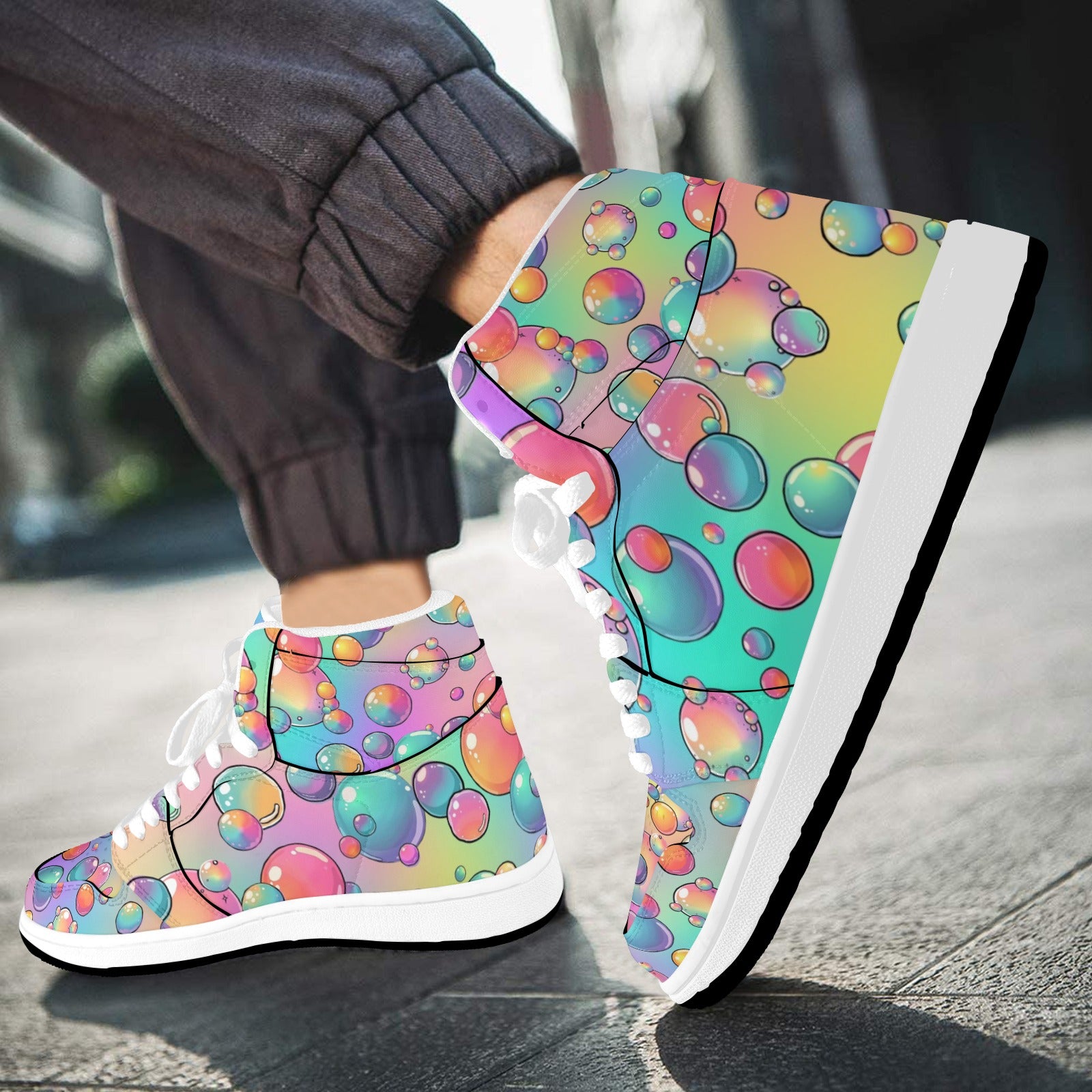 Bubble artis shoes and face painter shoes fun and colourful