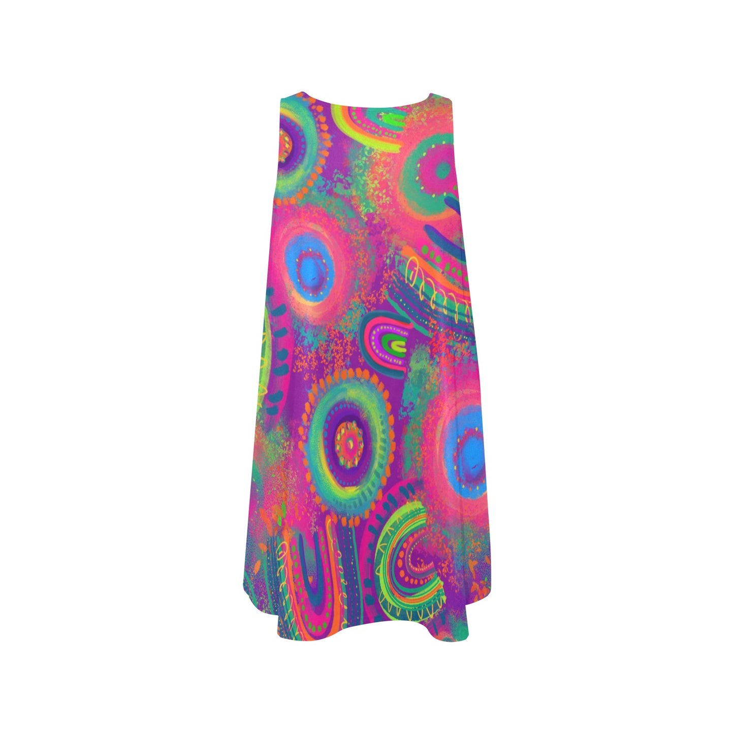 Rainbow Rhapsody - Flared Shift Dress with Pockets (XS - 3XL)