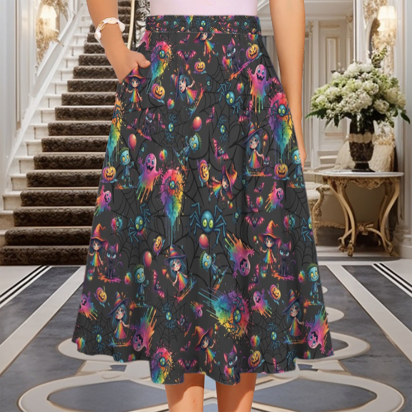 Person Wearing Halloween Theme skirt for Face Painters